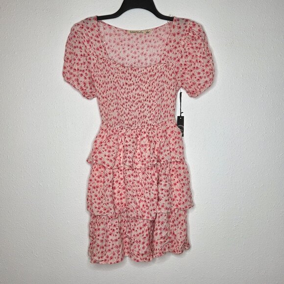 Liberty Love Dresses & Skirts - NWT Liberty Love Pink Floral Smocked Mini Dress